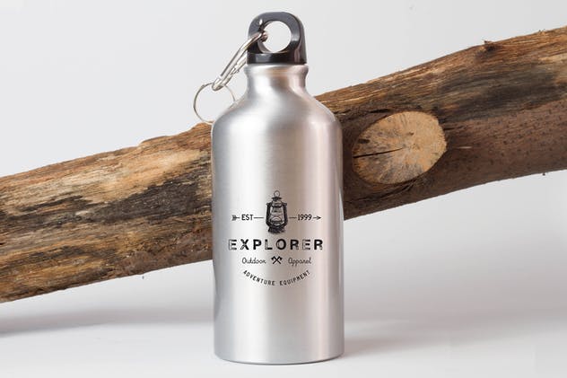 钢本色运动水杯样机展示模板 Sport Bottle Mock Up插图(1)