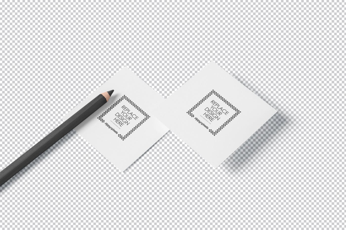 方形名片叠放阴影效果样机素材库精选模板 Square Shaped Business Card Mockups插图(7)