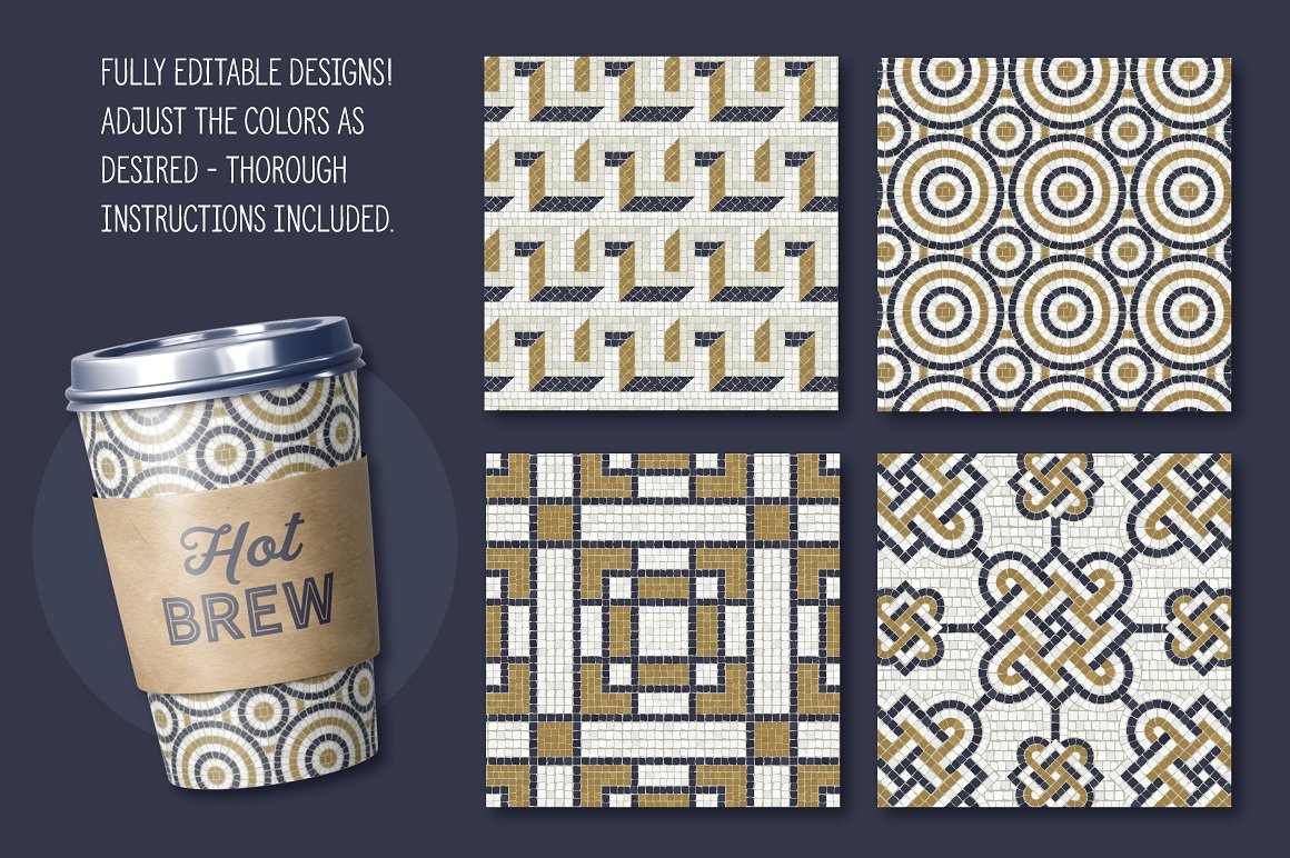 罗马镶嵌图案纹理 Roman Mosaic Repeat Patterns插图(9)