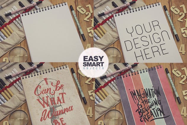 速写本封面艺术作品展示样机素材库精选模板 Sketchbook Zoom插图(1)