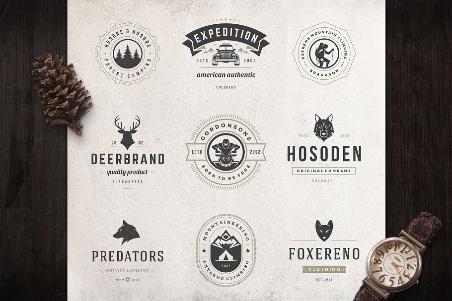 280个户外品牌Logo标志和徽章模板 280 Outdoor logos and badges插图(44)