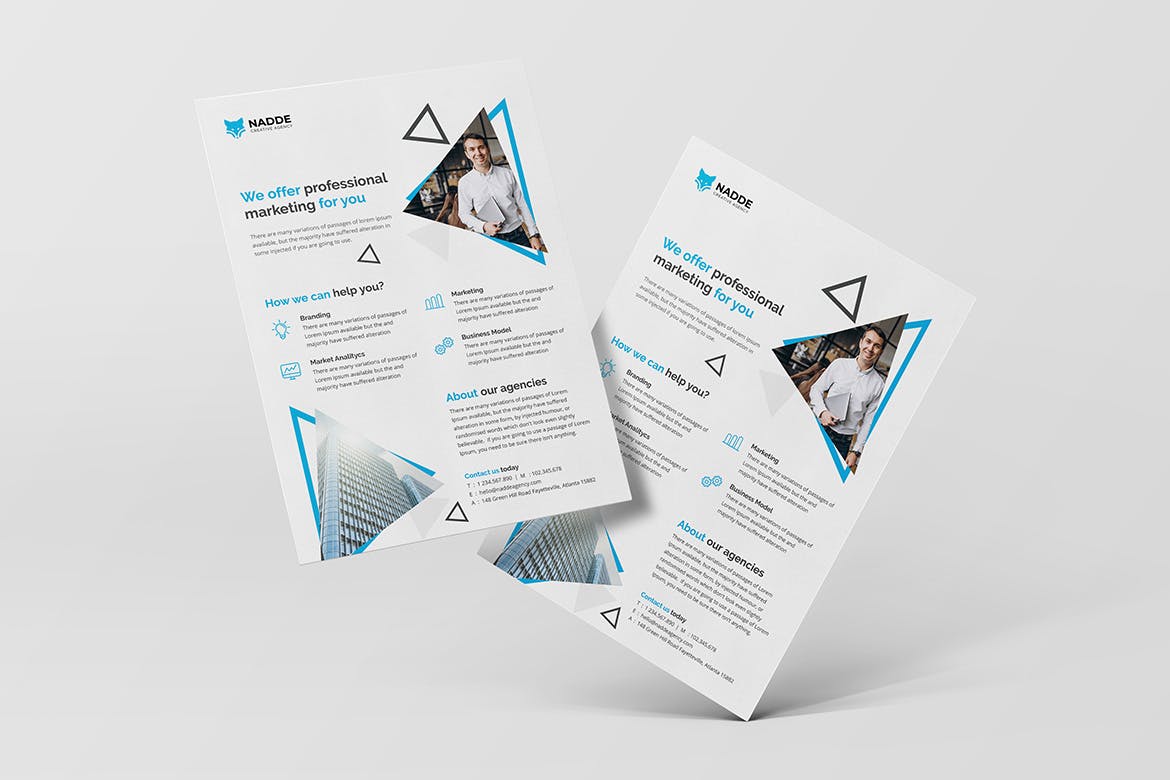 品牌营销/市场营销服务宣传单设计模板 Corporate Flyer插图(1)