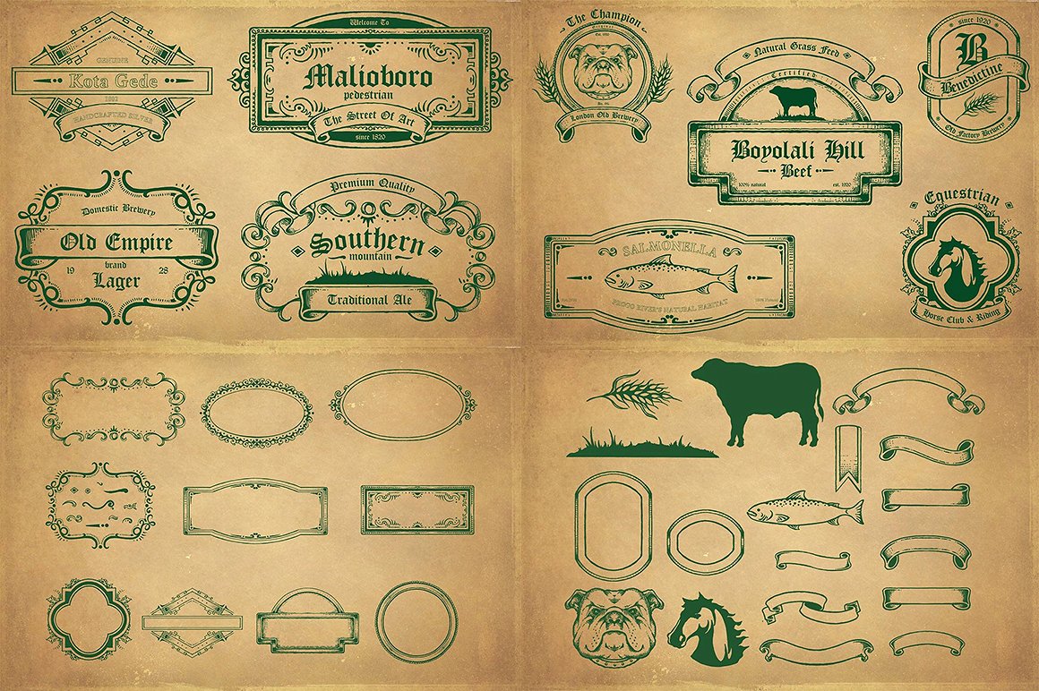 素材库下午茶：高品质的600+复古风格矢量logo标志标签大集合插图(12)