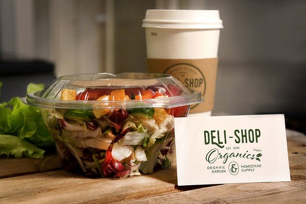 沙拉&咖啡食品品牌Logo设计展示样机 Food Coffee Mockup插图(5)