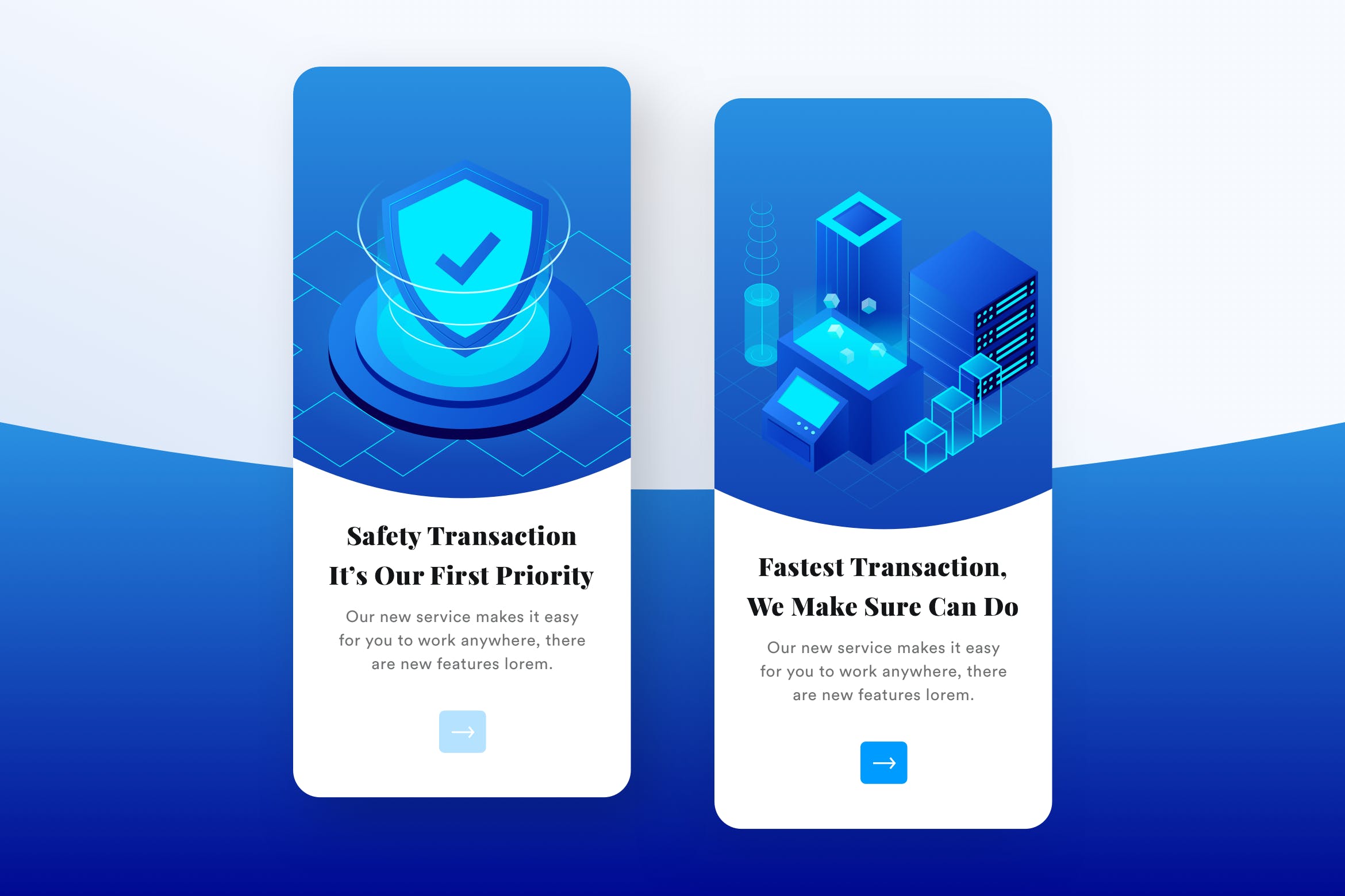 加密数据传输服务APP应用引导页启动页设计模板 Security Data Transfer Mobile Onboarding插图
