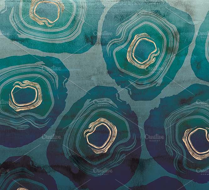 非常有质感大理石、金属鳞片&地址纹理 Petrol Emotions Gold Marble & Geodes插图(5)