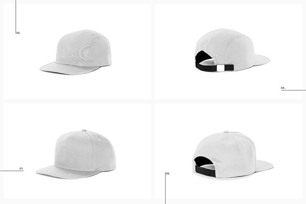 休闲棒球帽样机展示模板 Snapback FullCap Mockup插图(4)