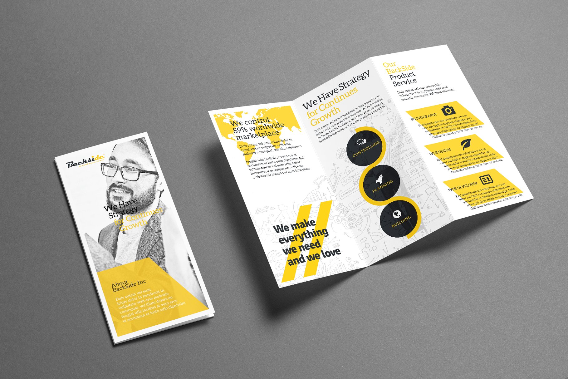 高级企业宣传画册设计模板 Trifold插图(3)