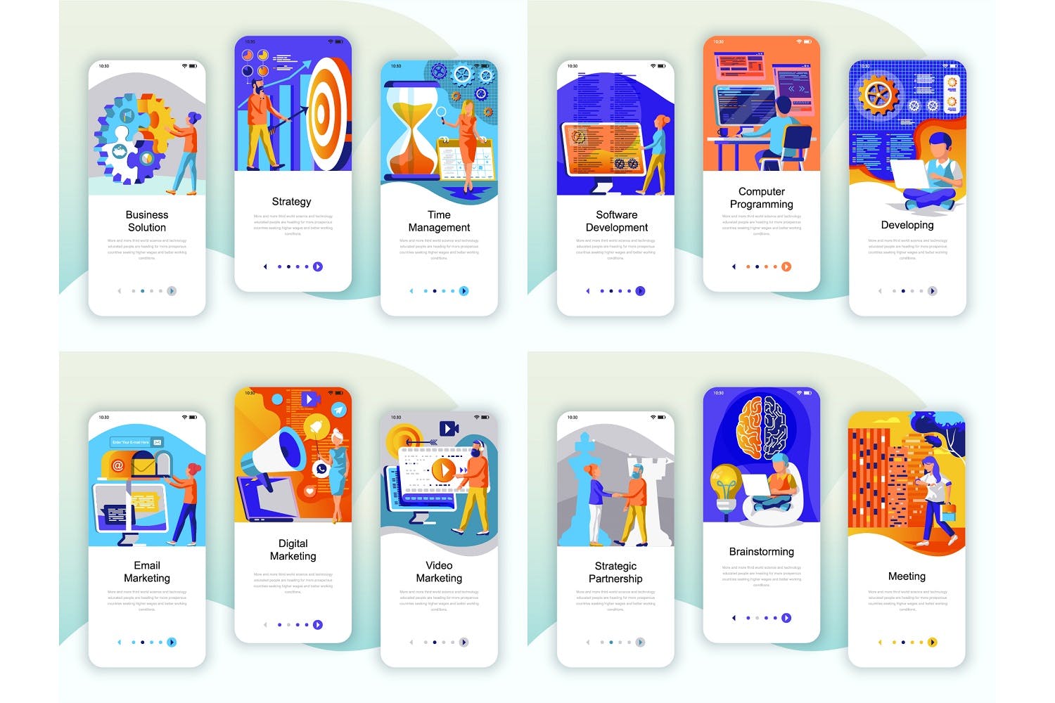 55+行业主题概念插画APP启动页引导页设计模板合集v2 BIG Collection Instagram Stories Onboarding Screen插图(3)