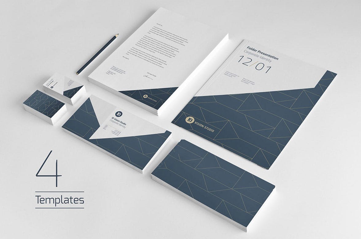 时尚高端简约多用途的企业形象VI设计模板（AI，EPS，INDD，PSD）插图