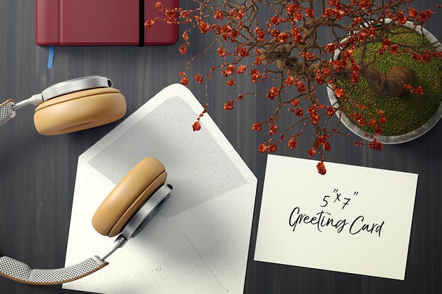 极简的贺卡/明信片样机套装V1 7×5 Greeting Card / Postcard Mockup Set 1插图(2)