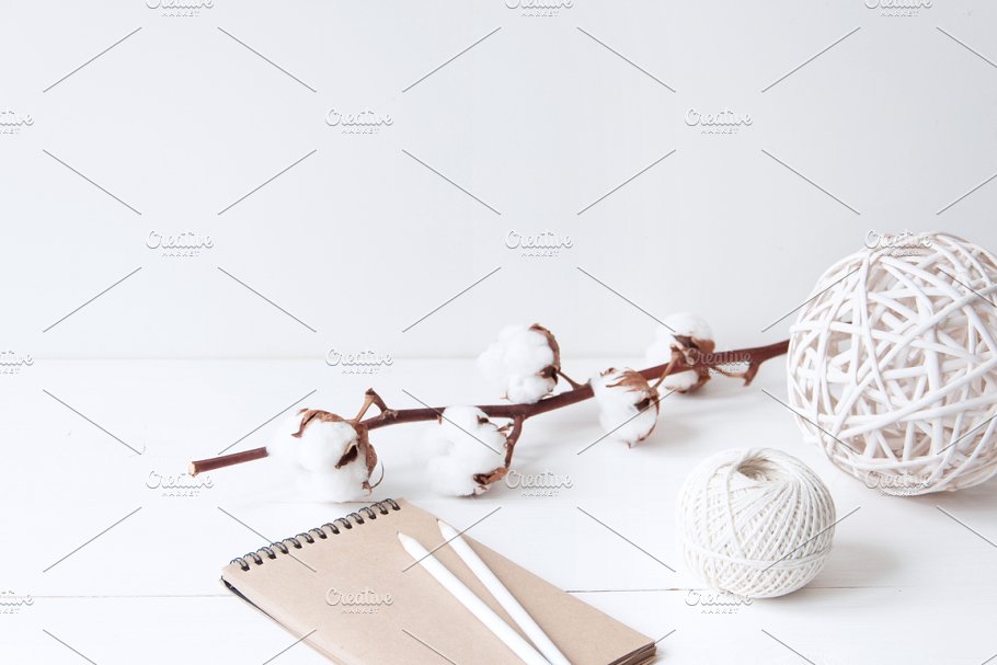 蓝色主点缀办公场景样机模板 Blue stock photo bundle插图(7)