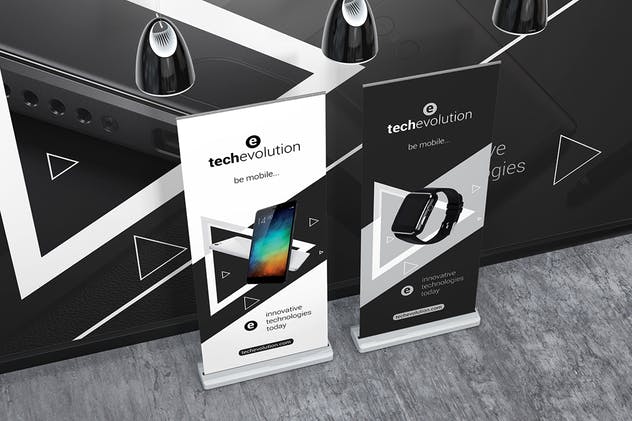 易拉宝Banner广告设计展示样机 Roll Up Banner Stand Mockup插图(2)