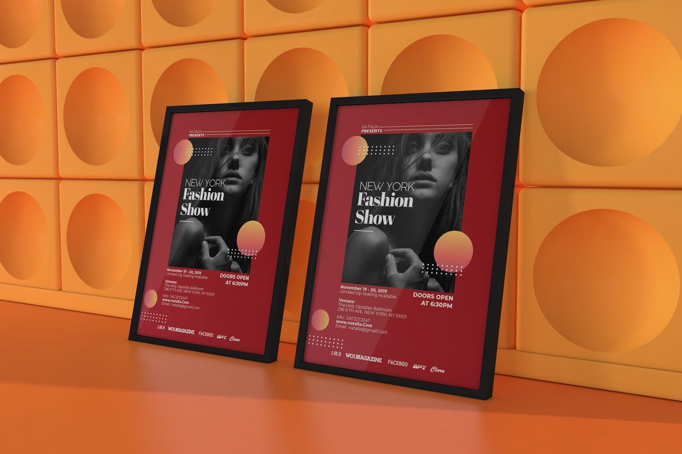 时装秀时尚主题海报传单素材库精选PSD模板 Fashion Show Flyer Template插图