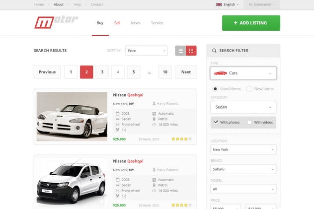汽车在线交易市场网站设计PSD模板 Motor – Vehicle Marketplace PSD Template插图(7)