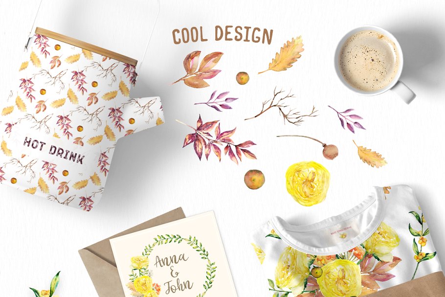 “秋天的故事”-水彩设计元素合集 Watercolor Autumn Story插图(4)