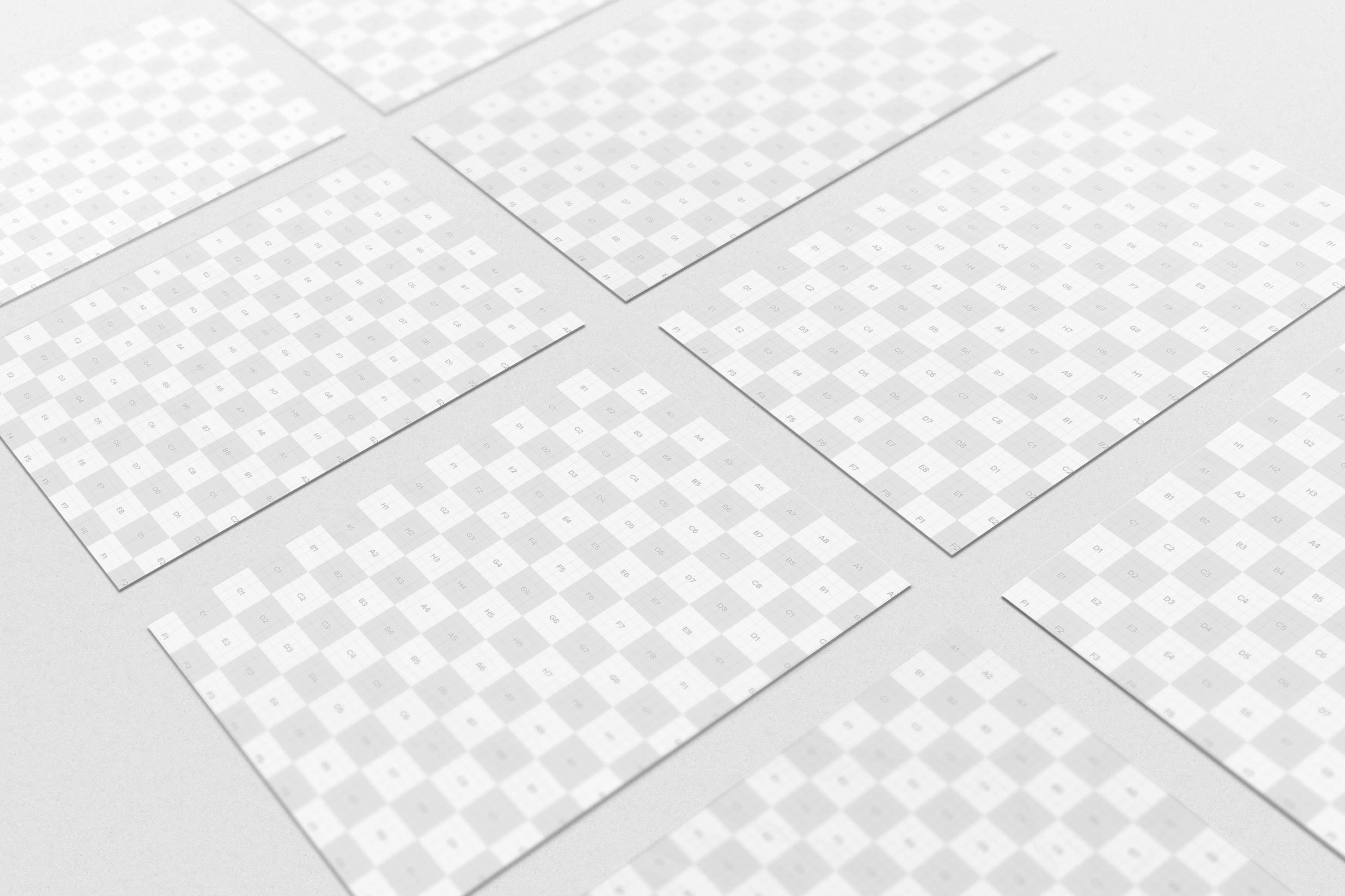 A4大小规格传单/海报等距网格样机模板 A4 Flyer / Poster Mockup Grid Layout插图(1)