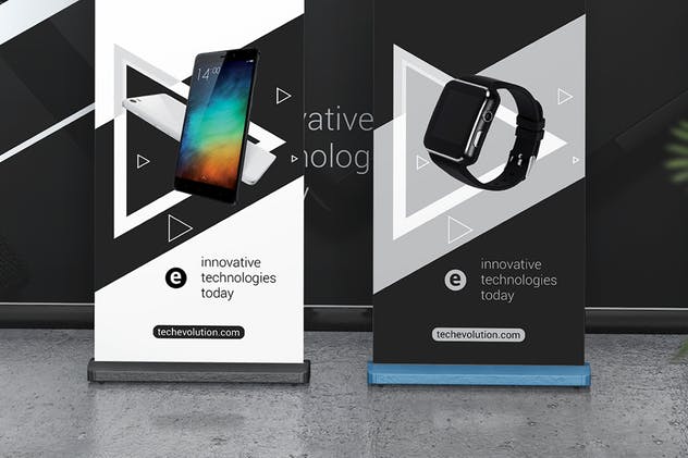 易拉宝Banner广告设计展示样机 Roll Up Banner Stand Mockup插图(8)