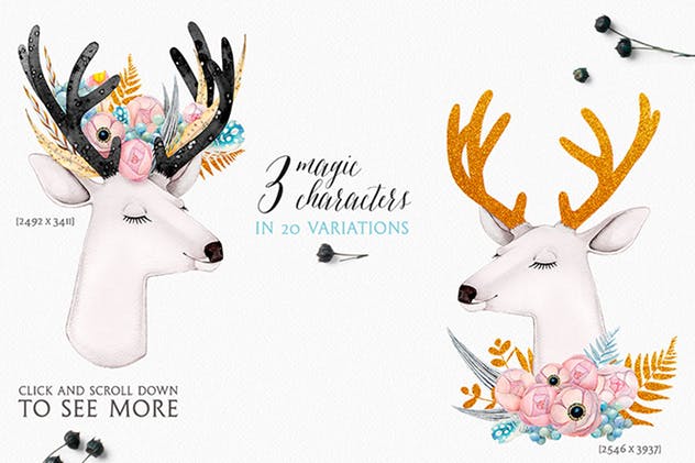 神奇白色魔法水彩插画集 WHITE MAGIC watercolor set插图(2)