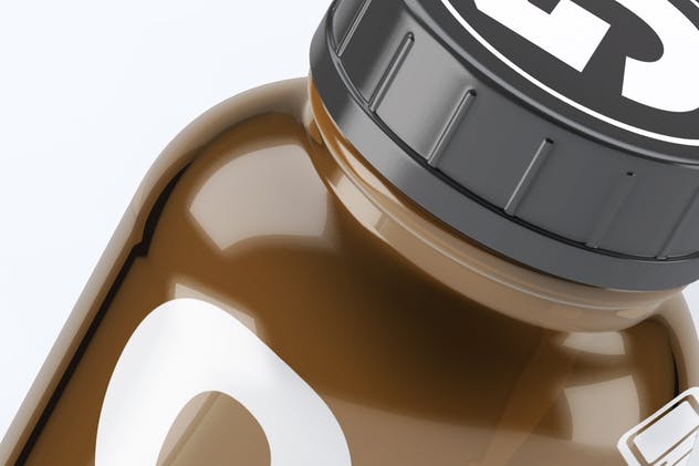 美容药品玻璃罐子瓶子样机 Pill Cosmetics Glass Bottle Mock-Up插图(1)