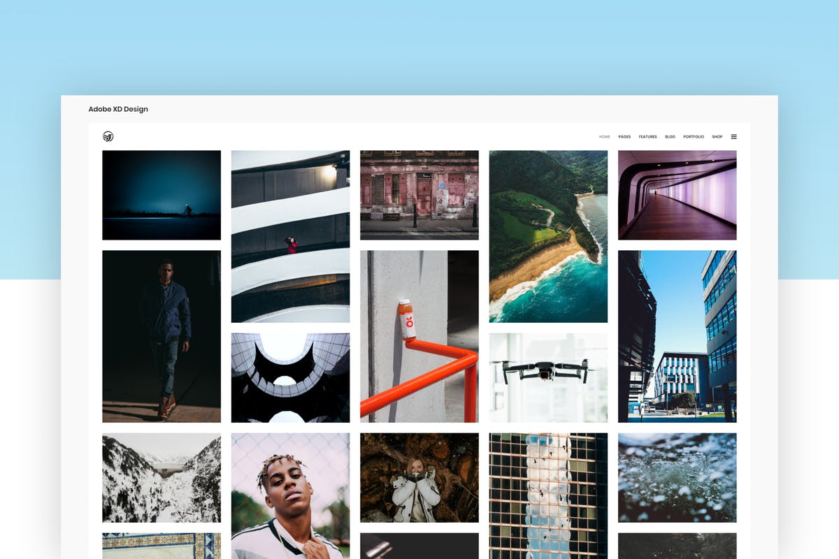 摄影师作品展示页面UI模板 Photographer Portfolio – Adobe XD插图
