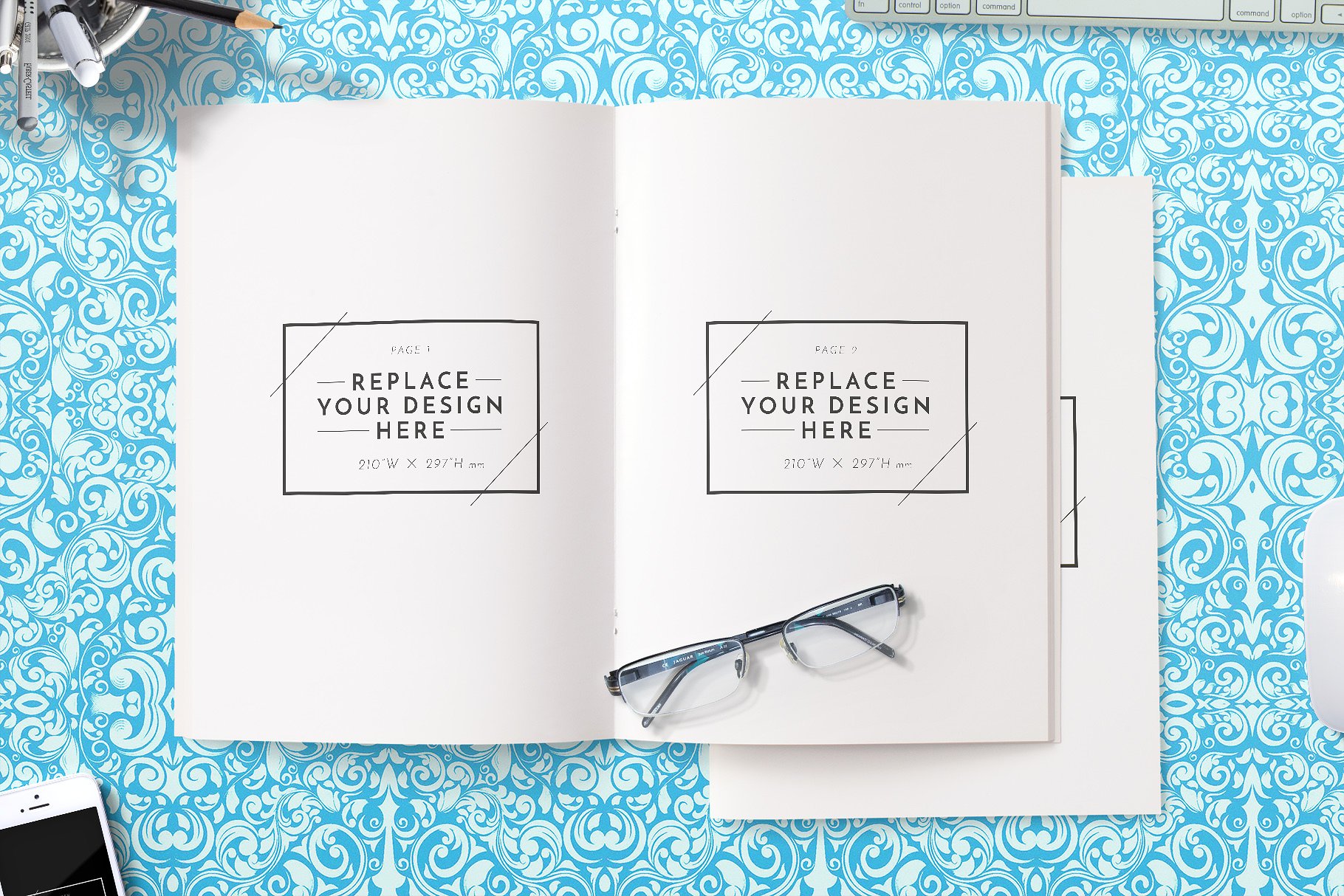 方形杂志、小册子、目录样机模板[2.45GB] Portrait Brochure Mockups插图(8)