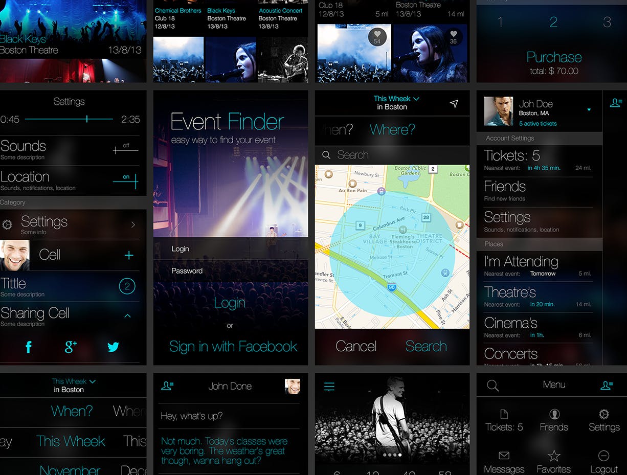扁平设计风格iOS应用UI设计套件v5 iOS Flat UI Set Vol. 5插图(1)