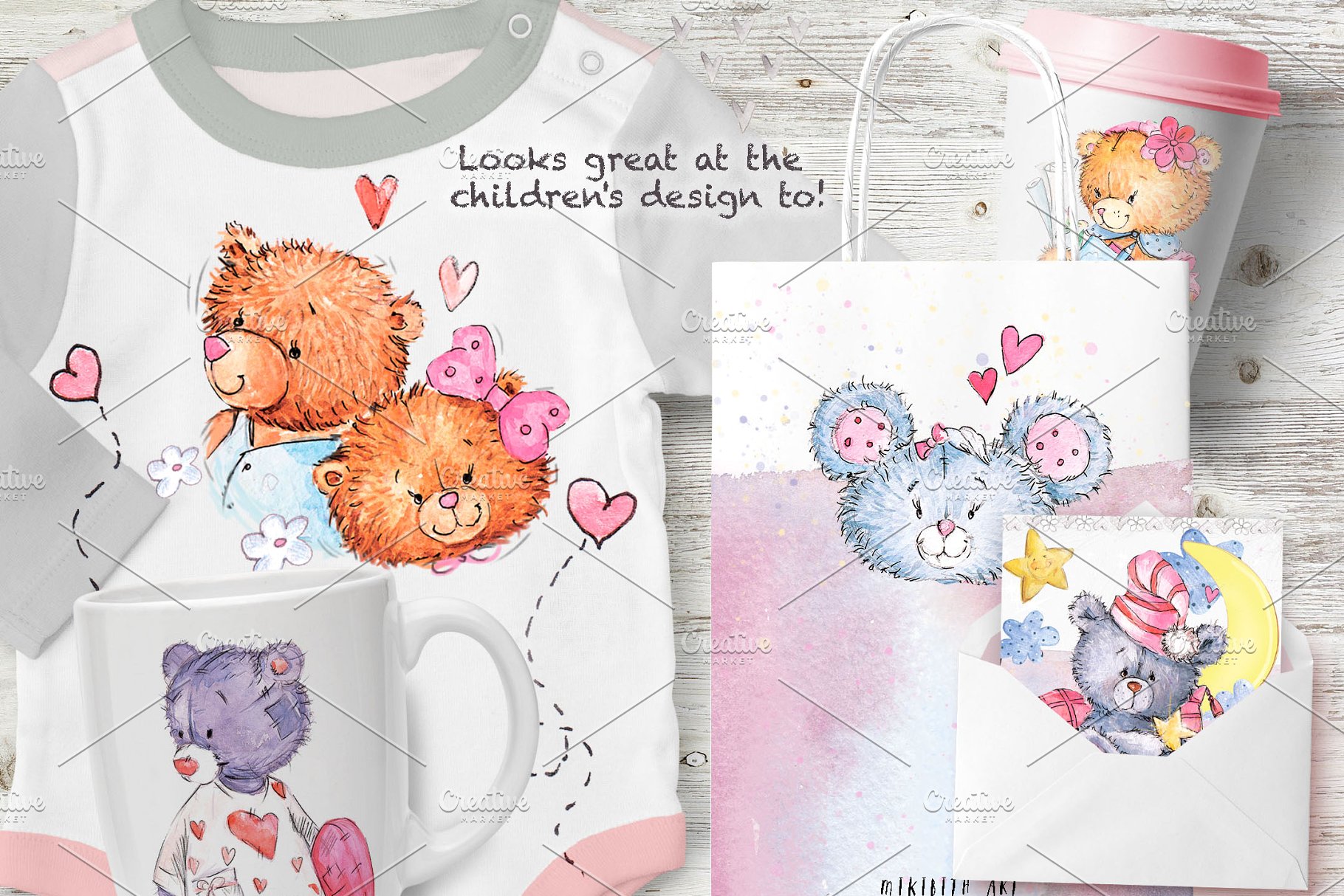 可爱熊与老鼠手绘剪切画素材 SO LOVELY BEARS+ 1 MOUSE :)插图(8)