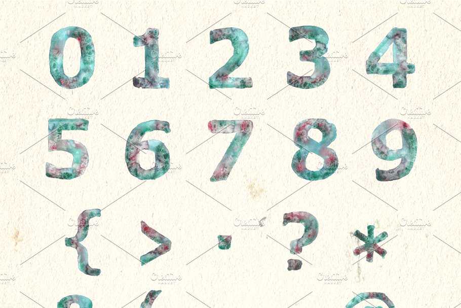 水彩字体剪贴画 Watercolor Letters插图(3)