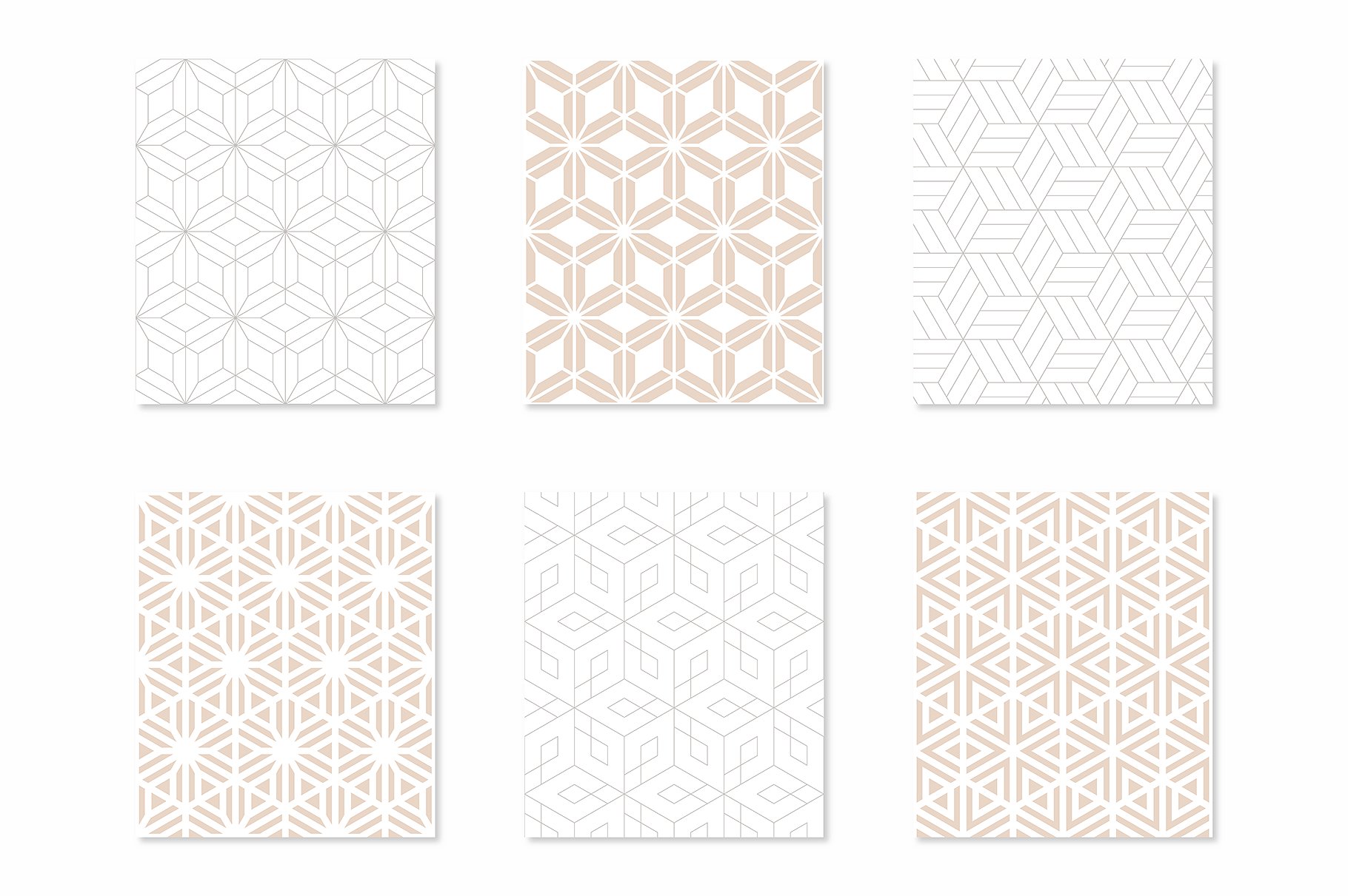 创意各式几何无缝图案纹理 Rhythmic Seamless Patterns插图(2)