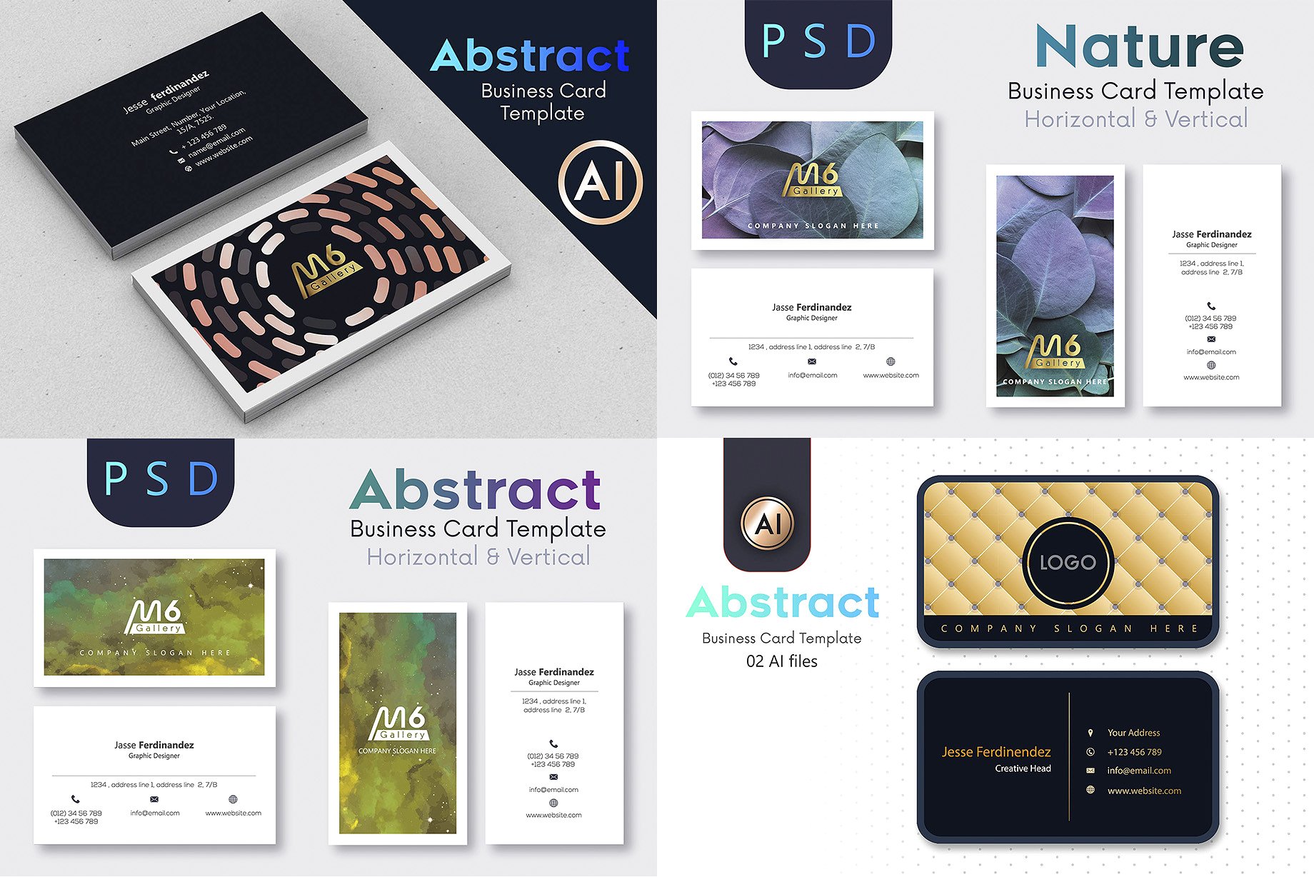 125个高品质的PSD和AI名片设计模板插图(24)