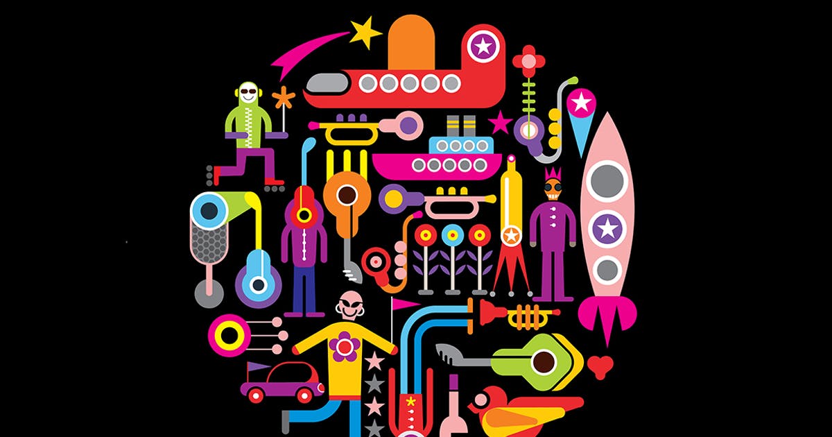 庆典派对聚会主题圆形图形矢量图 Celebration Party round shape vector illustration插图