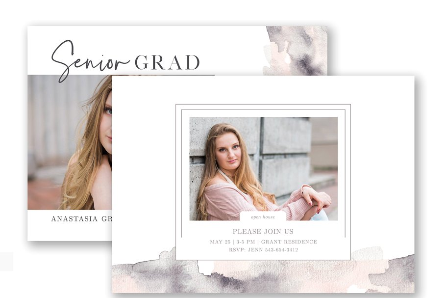 高年级毕业通知卡片模板 Card Template Bundle插图(6)