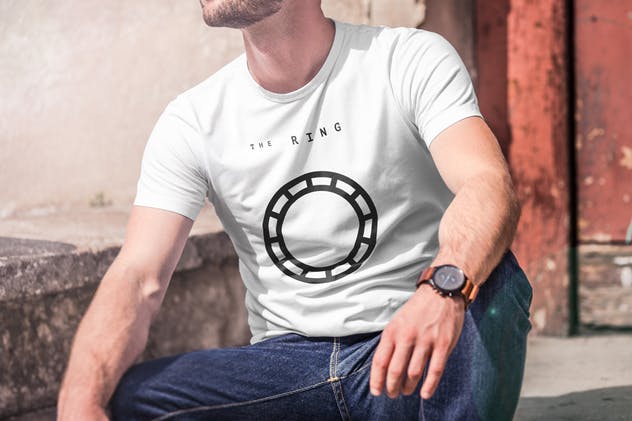 欧美模特T恤上身效果样机模板3 T-Shirt Mock-up 3插图(2)