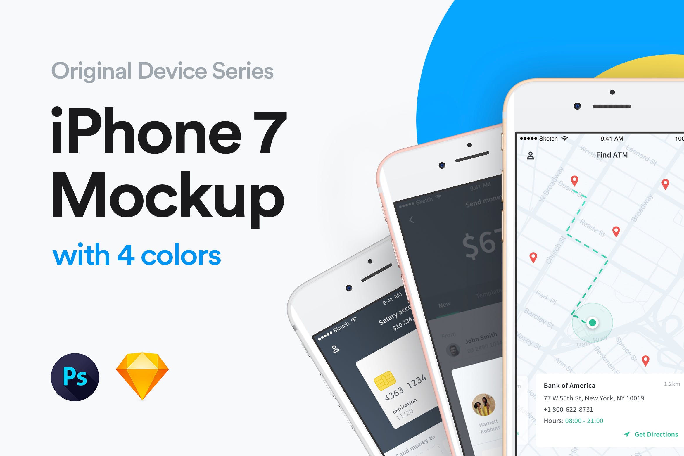 iPhone 7手机样机模板[4种颜色] iPhone 7 Mockup插图