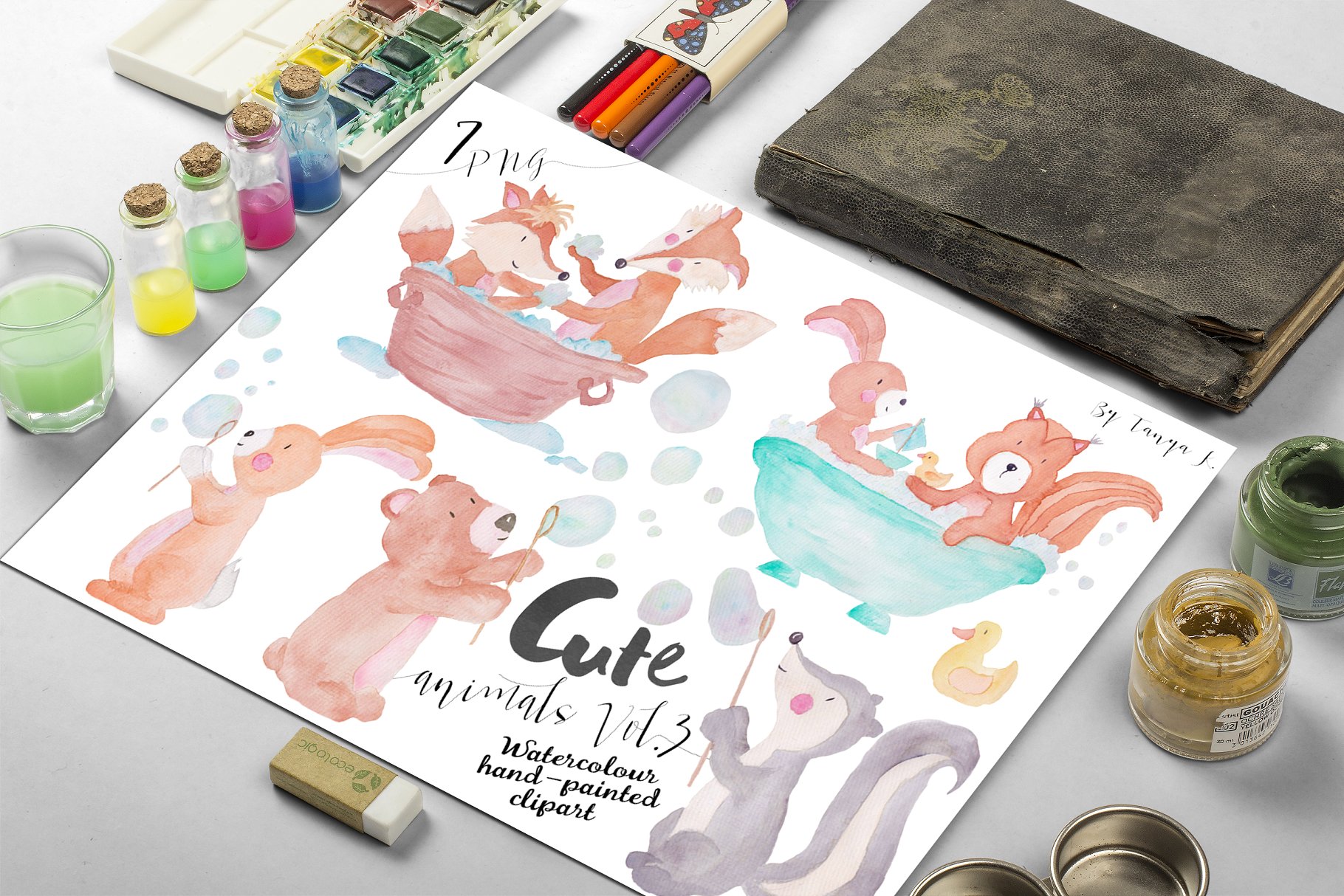 可爱林地动物手绘插画素材v3 Woodland Cute Animals Vol.3插图(3)