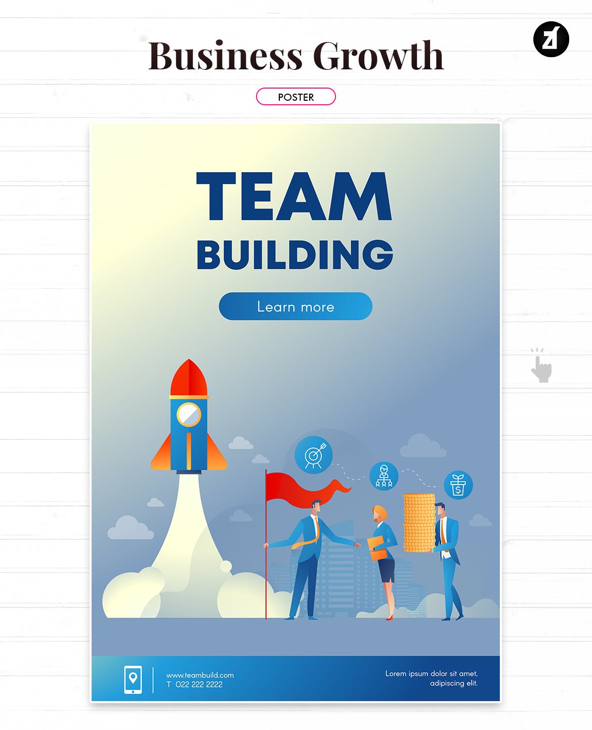 业务增长企业主题矢量插画素材 Business growth illustration with text layout插图(2)