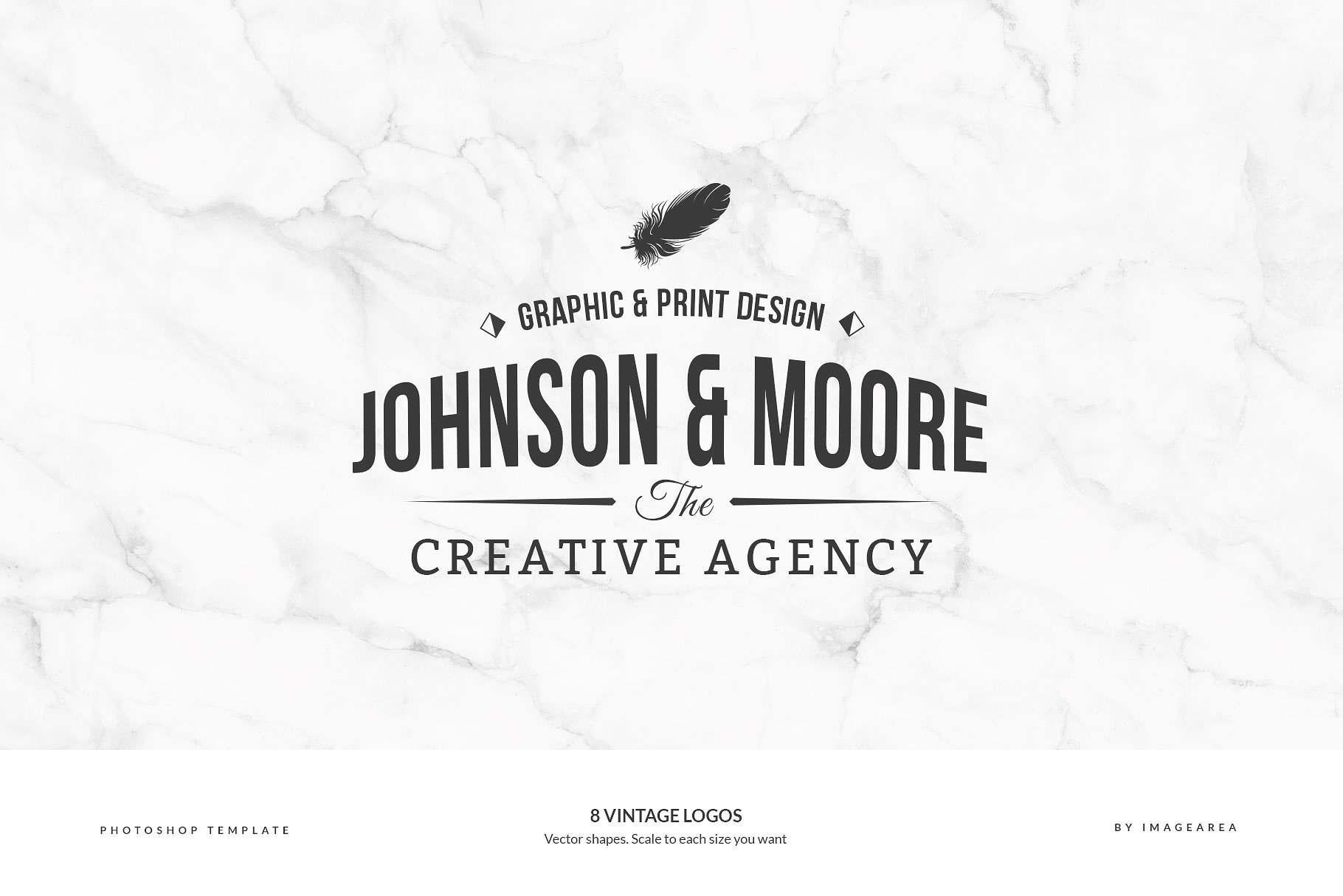 8款复古设计风格品牌Logo商标设计模板 8 Vintage Logos插图(1)