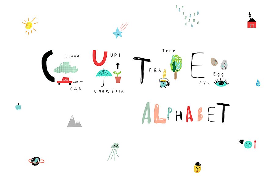 6款可爱时尚的字母表插画 6 ALPHABETS插图(8)