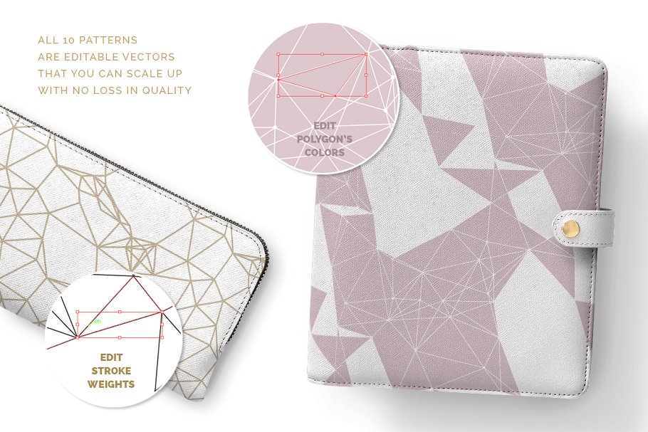 多边形线条矢量图案纹理 Polygon Lines Vector Patterns插图(1)