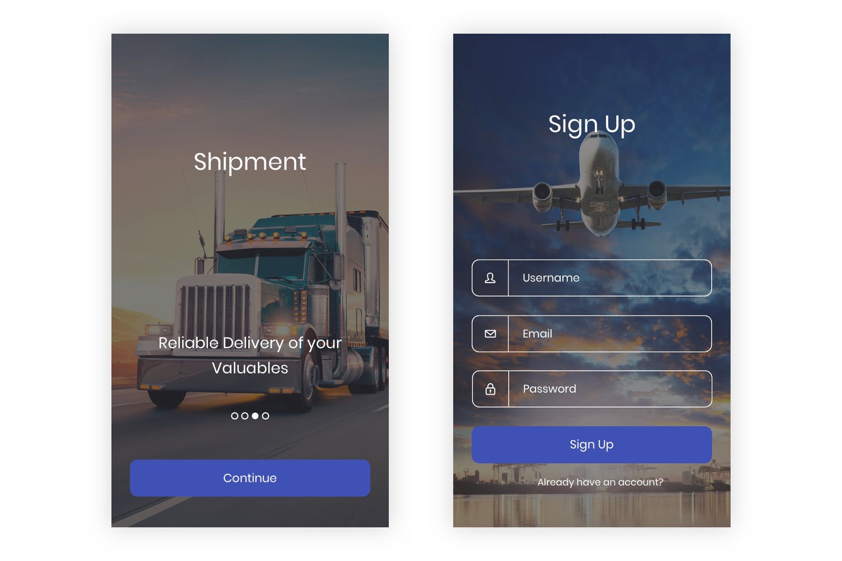 物流运输APP用户界面设计UI套件PSD模板 Shipment – Logistic & Transport UI Kit (Photoshop)插图(2)