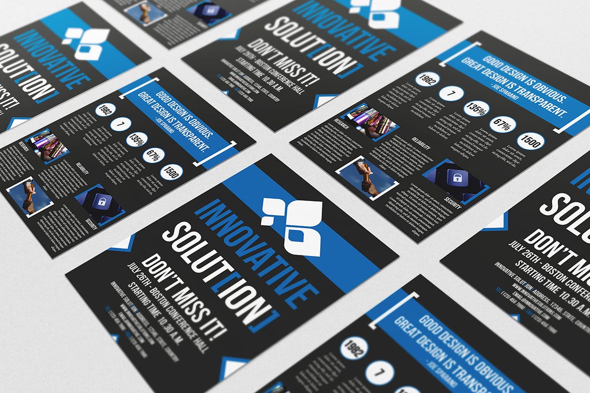 经典实用企业业务/简介宣传单设计模板 Business Flyer Template插图(1)