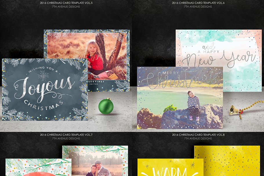 圣诞贺卡模板超级合集 Christmas Cards Templates Collection插图(2)