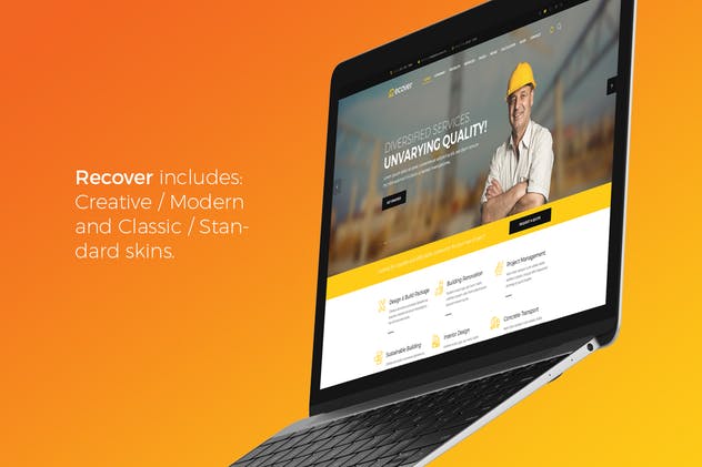 建筑服务公司官网PSD模板 Recover PSD Template插图(4)