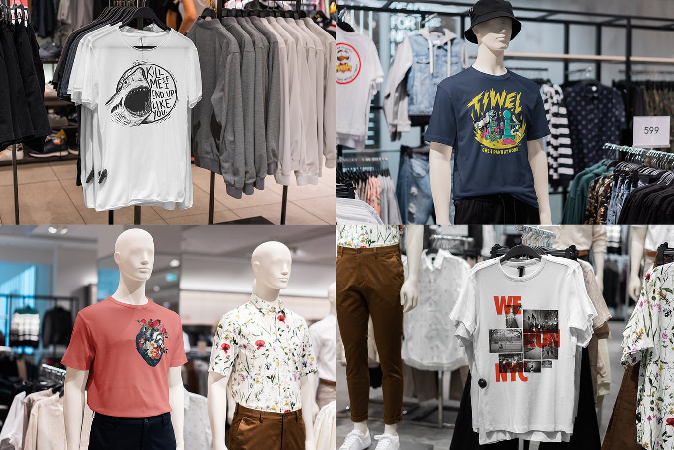 男士T恤货架陈列预览样机模板 T-Shirt Shopping Mock-Up Vol.2插图(11)