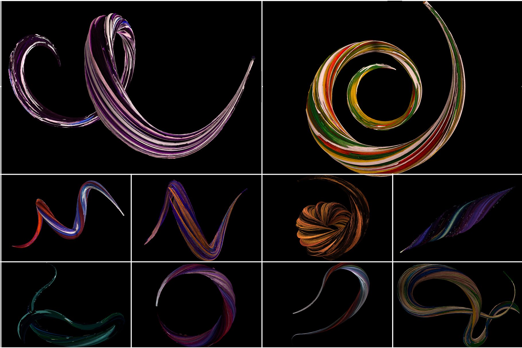 8K超高清分辨率混合油漆泼洒叠层背景 8K Displaced Colors插图(2)