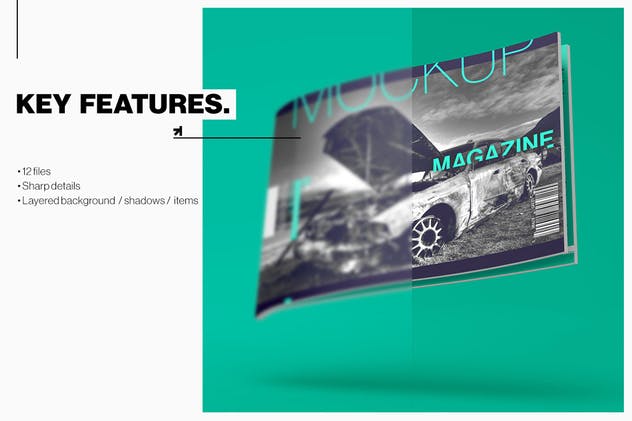 A4时尚杂志宣传册样机模板 Horizontal A4 Magazine Catalog Mockup插图(6)