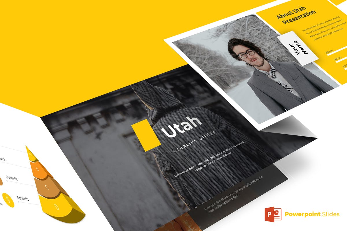 多用途信息图表企业/个人主题创意PPT幻灯片模板 Utah – Powerpoint Template插图