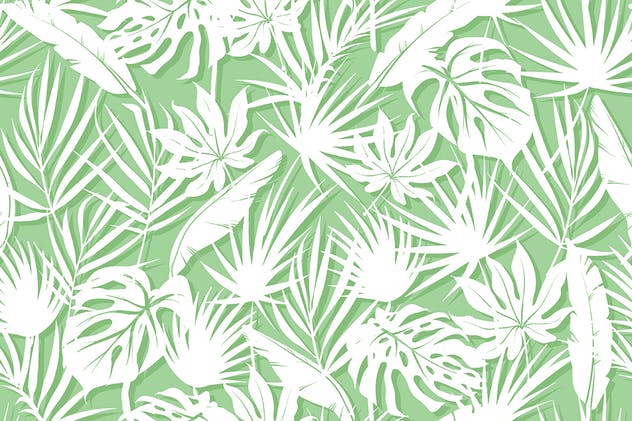 单色花卉无缝图案/背景素材 Unicolorous Seamless Floral Patterns / Backgrounds插图(7)