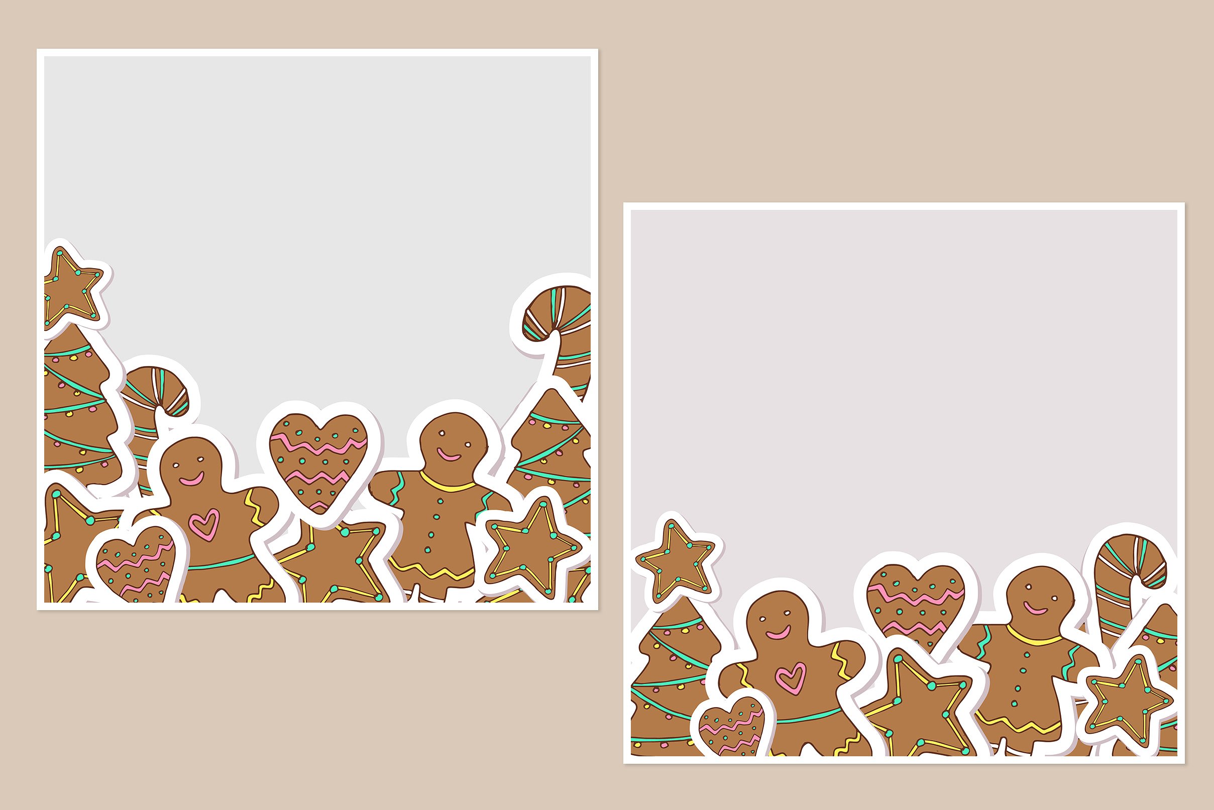 可爱的圣诞节手绘饼干矢量素材下载[ai,eps]插图(2)